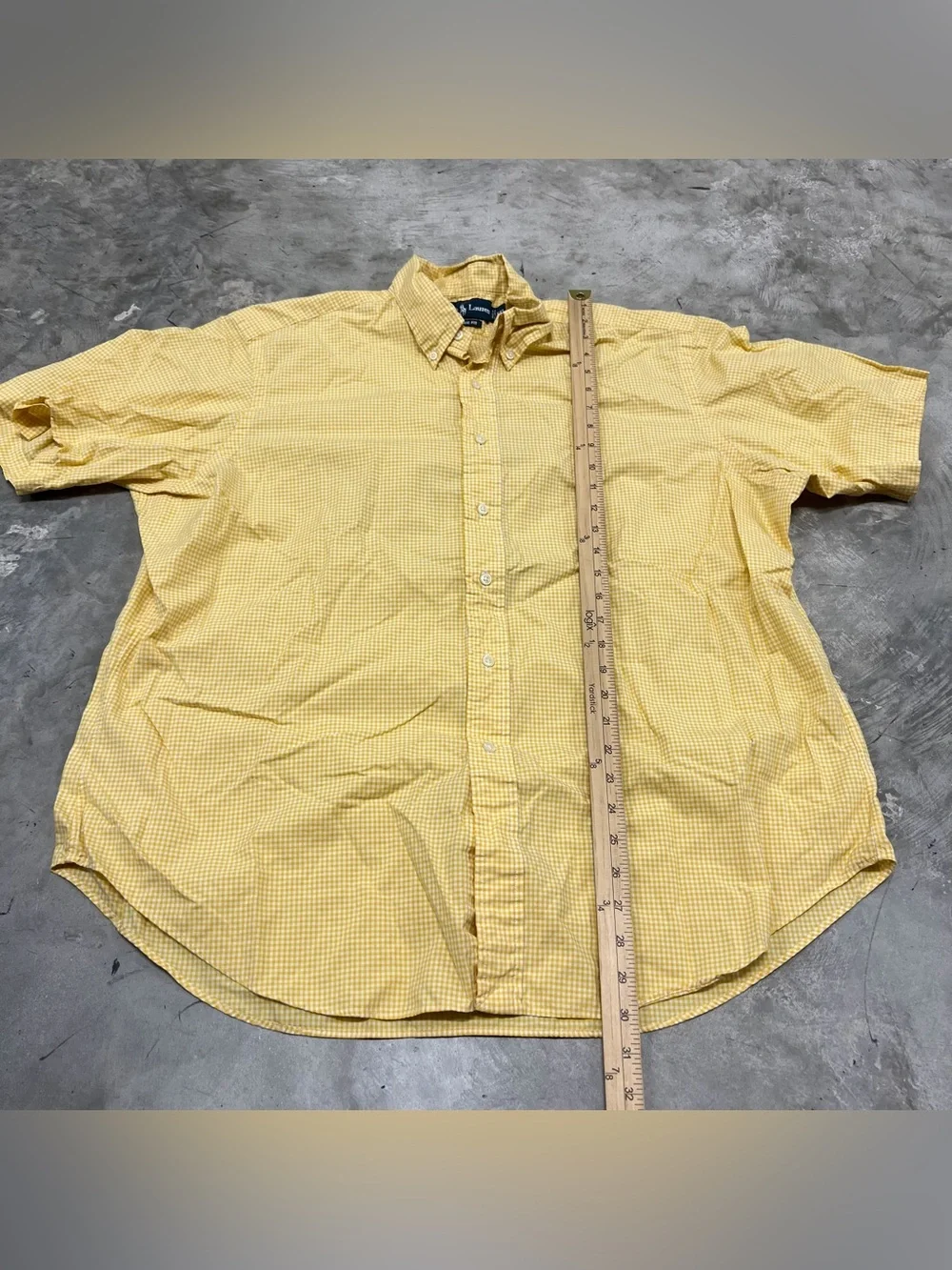 Ralph Lauren Men’s Button Up Shirt Short Sleeve Size XXL Yellow Plaid